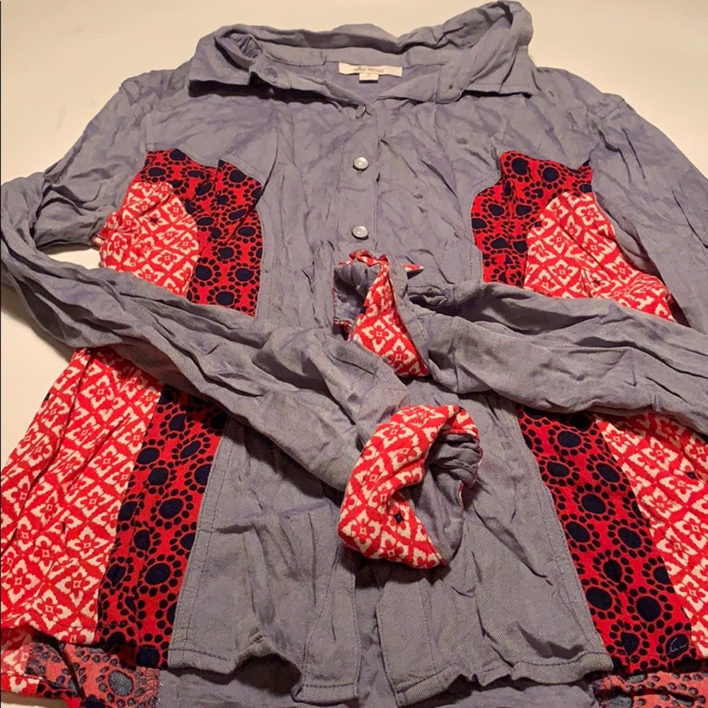 chambray ella moss button up